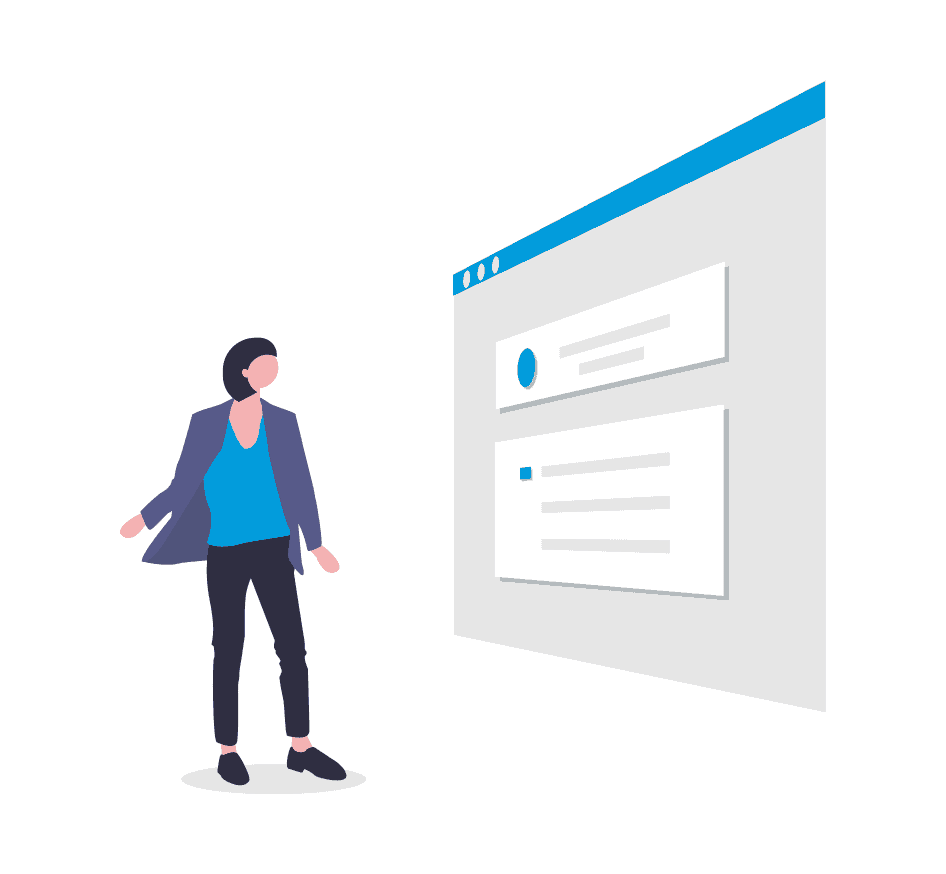 Illustration of customer clicking to a business website as a result of digital marketing agency services.